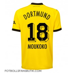 Borussia Dortmund Youssoufa Moukoko #18 Replika Hemmatröja 2023-24 Kortärmad